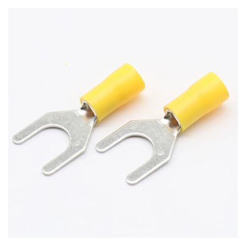 SV5.5-8 Yellow Terminal Cable Wire Connector 50PCS Insulated Fork Spade Crimp Connector Terminals Electrical Wiring SV5-8 SV von BKGWCSOR