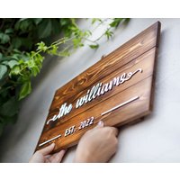 Benutzerdefiniertes Holzschild, Personalisiertes Namensschild, Nachname-Palette-Zeichen, Hochzeitsgeschenk, Hauswand-Dekor, Jubiläumsgeschenk von BKGift