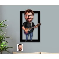 Personalisierter 3D Holztisch Für Vatertag, Geschenk Papa, Ihn, Vatertagsgeschenk, Gitarrist Gitarrengeschenk von BKGift