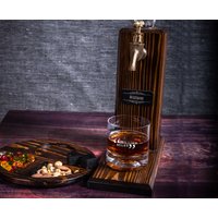 Personalisiertes Luxus-Whisky-Geschenk-Set, Personalisierter Natürlicher Holz-Getränkeständer, Whisky-Servierplatte, Whiskyglas, Whiskysteine von BKGift