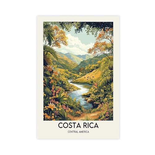 BKHJSASU Costa Rica-Poster, Kunstdruck, Leinwand-Poster, Wandkunst, Dekordruck, Bild Gemälde für Wohnzimmer, Schlafzimmer, Dekoration, 50 x 75 cm von BKHJSASU