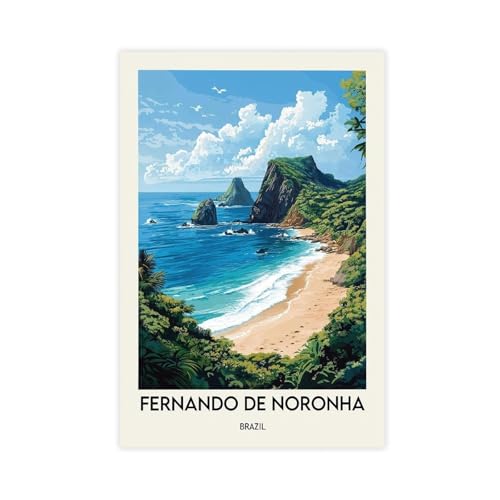 BKHJSASU Fernando De Noronha Poster, Kunstdruck, Leinwandposter, Wandkunst, Dekordruck, Bild Gemälde für Wohnzimmer, Schlafzimmer, Dekoration, 50 x 75 cm von BKHJSASU