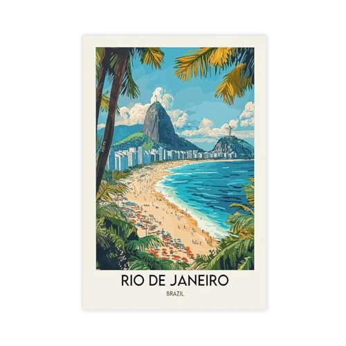 BKHJSASU Kunstdruck auf Leinwand "Art in Rio De Janeiro", Brasilien, Wandkunst, Dekordruck, Gemälde für Wohnzimmer, Schlafzimmer, Dekoration, 60 x 90 cm von BKHJSASU