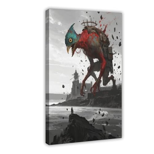 BKHJSASU Leinwand-Poster, Motiv: Weltraum Science-Fiction, fünffarbiger Vogel (2), Wandkunst, Dekordruck, Bild Gemälde für Wohnzimmer, Schlafzimmer, Dekoration, 60 x 90 cm von BKHJSASU