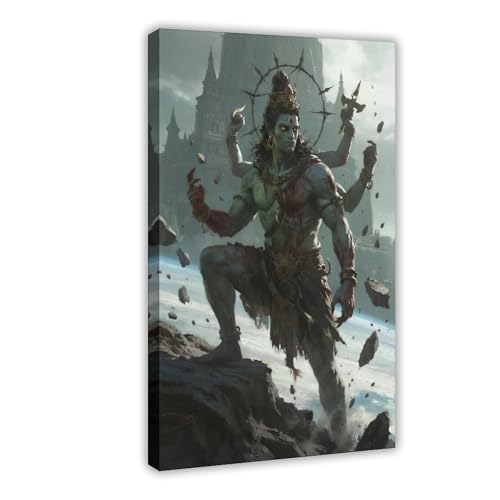 BKHJSASU Leinwandposter "Space Mutant", Shiva-Poster, Schlafzimmerdekoration, Landschaft, Büro, Raumdekoration, Geschenk, 50 x 75 cm, 4 Stück von BKHJSASU