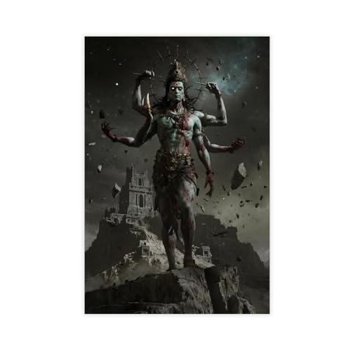 BKHJSASU Leinwandposter "Space Mutant", Shiva-Poster, Wandkunst, Dekordruck, Bild Gemälde für Wohnzimmer, Schlafzimmer, Dekoration, 50 x 75 cm von BKHJSASU