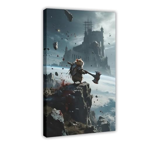 BKHJSASU Poster "Space Mutant", Meerschweinchen-Poster, Leinwand-Poster, Wandkunst, Dekordruck, Gemälde für Wohnzimmer, Schlafzimmer, Dekoration, 60 x 90 cm, 3 Stück von BKHJSASU