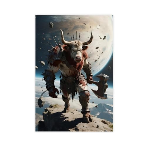 BKHJSASU Poster "Space Mutant Cow" (3), Leinwandposter, Schlafzimmer, Dekoration, Landschaft, Büro, Raumdekoration, Geschenk, 40 x 60 cm von BKHJSASU