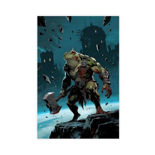 BKHJSASU Poster "Space Mutant Frosch", Leinwandposter, Wandkunst, Dekordruck, Bild Gemälde für Wohnzimmer, Schlafzimmer, Dekoration, 30 x 45 cm von BKHJSASU