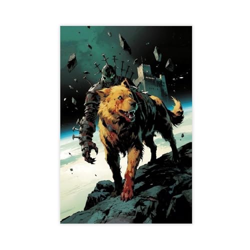 BKHJSASU Poster "Space Mutant Golden Retriever", Leinwand-Poster, Schlafzimmer, Dekoration, Landschaft, Büro, Raumdekoration, Geschenk, 40 x 60 cm von BKHJSASU