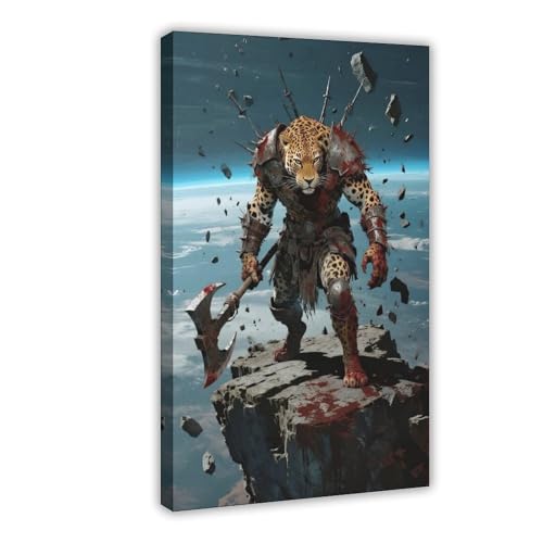 BKHJSASU Poster "Space Mutant Leopard", Leinwandposter, Schlafzimmer, Dekoration, Landschaft, Büro, Raumdekoration, Geschenk, 60 x 90 cm von BKHJSASU