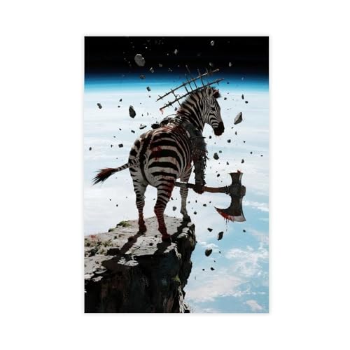 BKHJSASU Poster "Space Mutant Zebra", Leinwandposter, Schlafzimmer, Dekoration, Landschaft, Büro, Raumdekoration, Geschenk, 20 x 30 cm von BKHJSASU