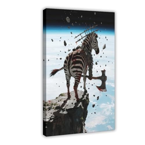 BKHJSASU Poster "Space Mutant Zebra", Leinwandposter, Schlafzimmer, Dekoration, Landschaft, Büro, Raumdekoration, Geschenk, 30 x 45 cm von BKHJSASU