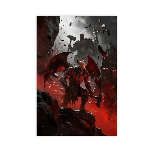BKHJSASU Space Mutant Flying Fox Poster (2) Leinwand Poster Schlafzimmer Dekor Landschaft Büro Zimmer Dekor Geschenk 20 x 30 cm von BKHJSASU