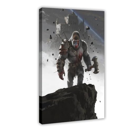 BKHJSASU Space Mutant Silverback Gorilla (1) Leinwandposter Schlafzimmer Dekor Landschaft Büro Zimmer Dekor Geschenk 50 x 75 cm von BKHJSASU