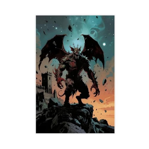 Space Mutant Vampirfledermaus-Poster (4) Leinwandposter Schlafzimmer Dekor Landschaft Büro Zimmer Dekor Geschenk 50 x 75 cm von BKHJSASU