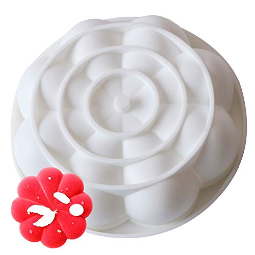 Silikonform Kuchenform, BKJJ Runde Diamant Kuchen Form 3D-Backform Diamant 3D Silikon Kuchen Formen Geometrische Platz für Backen Dessert Kunst Mousse von BKJJ