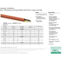 BKL Electronic 1513004-10 Starkstromkabel H05BQ-F 4G 0.75mm² Orange 10m von BKL Electronic