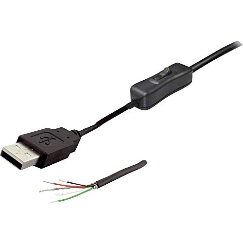 BKL Electronic USB-A 10080118 - USB Kabel 2.0 A-Stecker mit Schalter schwarz Stecker, gerade 1008011 von BKL Electronic