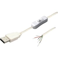 BKL Electronic USB-A 10080119 - USB Kabel 2.0 A-Stecker mit Schalter weiß Stecker, gerade 11080119 von BKL Electronic