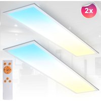 2x led Panel Deckenleuchte cct ultraflach dimmbar Wohnzimmer Schlafzimmer Slim weiß von B.K.LICHT