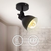 Led Wandlampe Spot Retro Industrial Design Vintage Wandleuchte matt schwarz E27 von B.K.LICHT