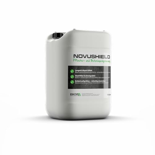 BKM.Mannesmann NovuShield Imprägnierung für Außenflächen | Wasserabweisend & atmungsaktiv | Langzeitschutz für Pflaster, Terrassen & Dachziegel | für 80-120 m² (Transparent, 10 Liter) von BKM.MANNESMANN