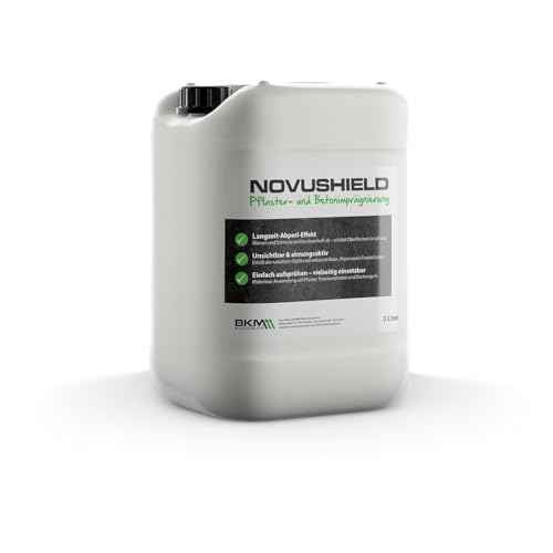 BKM.Mannesmann NovuShield Imprägnierung für Außenflächen | Wasserabweisend & atmungsaktiv | Langzeitschutz für Pflaster, Terrassen & Dachziegel | für ca. 40-60 m² (Transparent, 5 Liter) von BKM.MANNESMANN