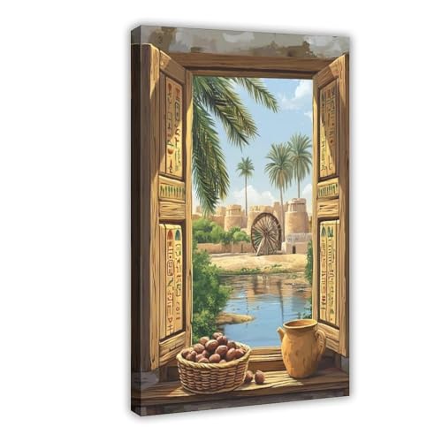 BKNSLJH Fayoum Fenster-Illustration, ägyptische Volksmotive, Leinwand-Poster, Wandkunst, Dekordruck, Bild, Gemälde, Dekoration, 20 x 30 cm BKNSLJH Fayoum Fenster-Illustration, ägyptische Volksmotive, Leinwand-Poster, Wandkunst, Dekordruck, Bild, Gemälde, Dekoration, 20 x 30 cm von BKNSLJH