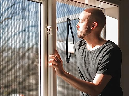 BKSAI Fliegengitter Dachfensterf Fliegengitter mit Reißverschluss ohne Bohren für jedes fenster Kippfenster Schrägfenster Dachfenster-Fliegengitter Moskitonetz fürs Fenster Zuschneidbar mit Klettband von BKSAI