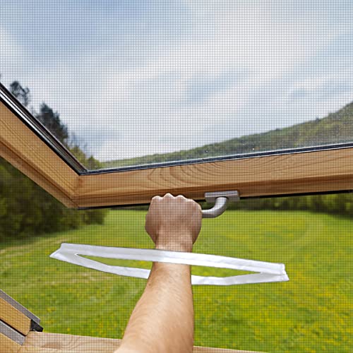 BKSAI Magnetischer Reißverschluß für Fliegengitter Dachfenster Fenster-Zugang fürs Fenster Öffnen Magnetisch DIY Öffnung zum Durchgreifen fürs Insektenschutz Moskitonetz Mückennetz von BKSAI