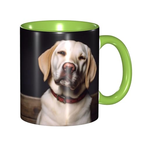 BKTRAVERPT Lustige süße Labrador-Hunde-Kaffeetasse, 325 ml, zweifarbige Keramiktasse mit 3D-Muster, niedliche Geschenke für Männer, Frauen, Büro, Arbeit von BKTRAVERPT