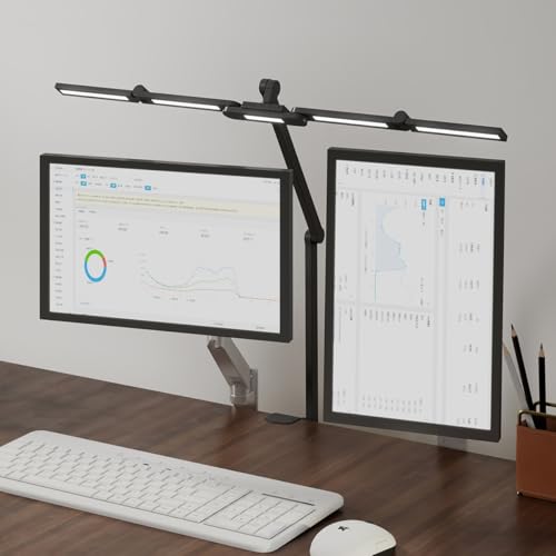 Verstellbare Architekten LED-Schreibtischlampe mit Klemme - 24W Superhell & dimmbar, automatische Lichtsteuerung mit Fernbedienung & 95.5cm verstellbarem Lichtbalken für Zeichenarbeit, Homeoffice von BKZO