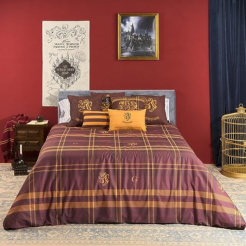 BELUM Bettbezug Harry Potter, Bettbezug mit Knöpfen, 100% Baumwolle, Modell Gryffindor, für Betten mit 180 cm (260 x 240 cm) von BL BELUM
