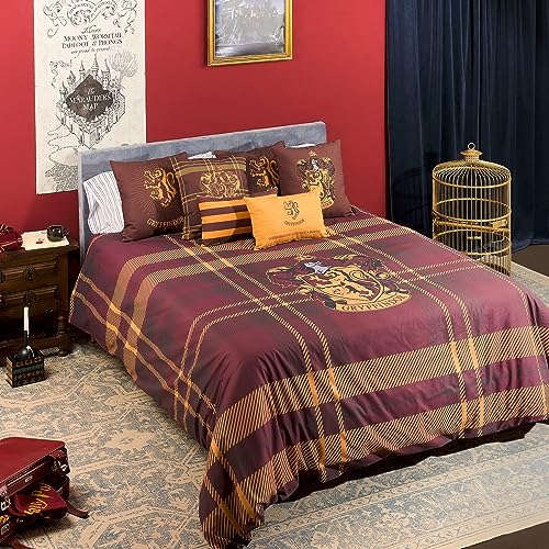BELUM | Bettbezug Harry Potter, Bettbezug mit Knöpfen 100% Baumwolle, Modell Classic Gryffindor für 120 cm Bett (200 x 200 cm) von BL BELUM