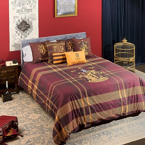 BELUM | Bettbezug Harry Potter, Bettbezug mit Knöpfen 100% Baumwolle, Modell Classic Gryffindor für Betten mit 150/160 cm (240 x 220 cm) von BL BELUM