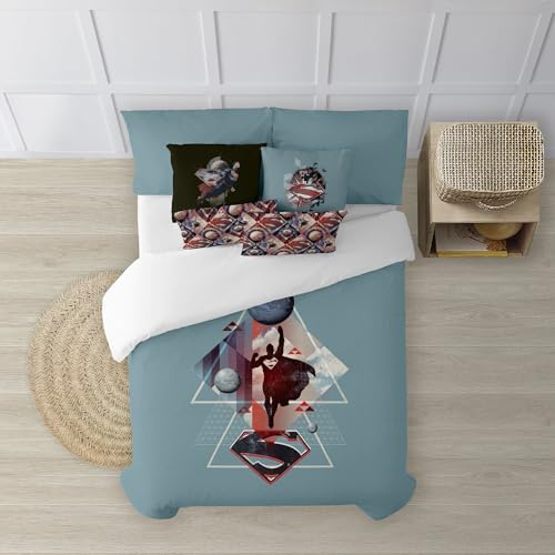 Belum Superman Geometric Bettbezug mit Knöpfen, 100% Baumwolle, für Betten mit 150/160 cm Breite (240 x 240 cm) von BL BELUM