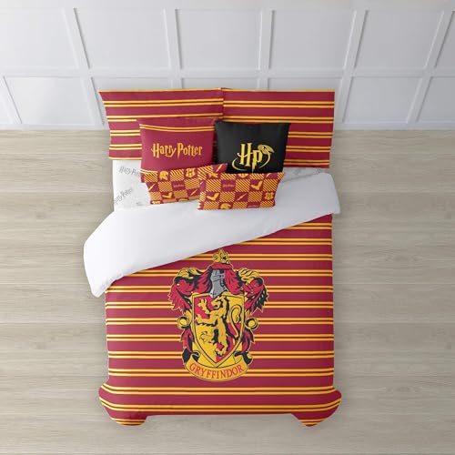 Belum Harry Potter Gryffindor Shield Bettbezug, mit Knöpfen, 100% Baumwolle, für 180-cm-Bett (260 x 240 cm) von BL BELUM