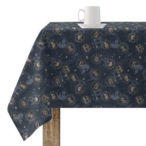 BELUM | Harz-Tischdecke (laminiert) 100 x 140 cm schmutzabweisend, Modell HP Gold 02, Tischdecke ohne Wachstuch, Tischdecke aus Baumwolle von BL BELUM
