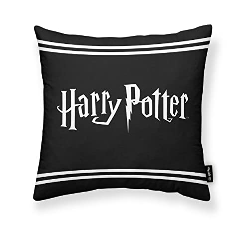 BELUM | Kissenbezug 100% Baumwolle 45 x 45 cm Modell Harry Potter Black A | Kissenbezug Looney Tunes | Kissenbezug Half Panama 100% Bio-Baumwolle von BL BELUM