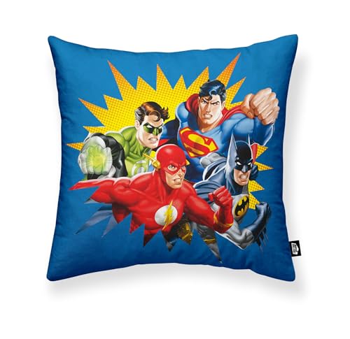 BELUM | Kissenbezug 100% Bio-Baumwolle 45x45 cm Justice League Cartoon, Whimsical, Bunt, Quadratisch, Personalisierbar, Dekoration für verschiedene Zimmer, Wohnzimmer, Schlafzimmer, Kinderzimmer BELUM | Kissenbezug 100% Bio-Baumwolle 45x45 cm Justice League Cartoon, Whimsical, Bunt, Quadratisch, Personalisierbar, Dekoration für verschiedene Zimmer, Wohnzimmer, Schlafzimmer, Kinderzimmer von BL BELUM