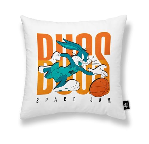 BELUM | Kissenbezug 100% Baumwolle 45x45cm Modell Looney Tunes A | Space Jam Kissenbezug | Kissenhülle Halbpanama-Stoff 100% Bio-Baumwolle von BL BELUM