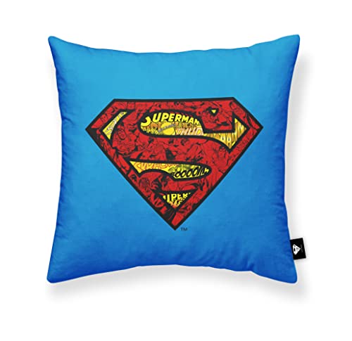 BELUM | Kissenbezug aus 100% Baumwolle Superman Basic A 45 x 45 cm, weicher Kissenbezug, Verschiedene Größen, Mehrfarbig von BL BELUM