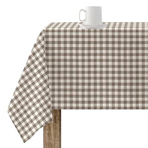 BELUM Tischdecke, harzbeschichtet, schmutzabweisend, kariert 150-04, kariert, Größe: 300 x 155 cm, fleckenabweisende Tischdecke, Vichy-Schwarz, Tischdecke aus 100% Bio-Baumwolle von BL BELUM