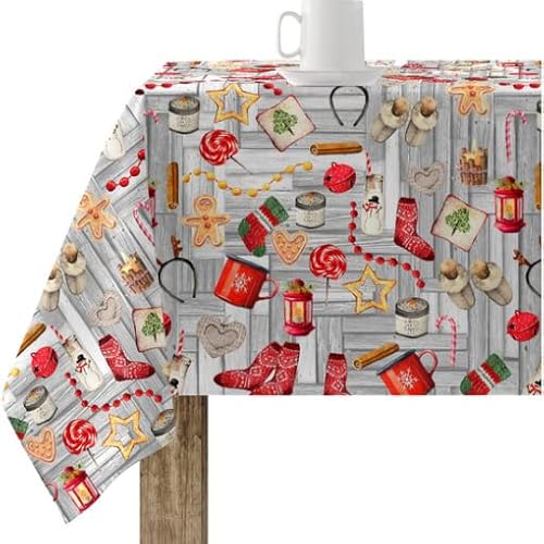 BELUM | Tischdecke Weihnachten, 100 x 140 cm, 100% Baumwolle, harzbeschichtet, schmutzabweisend, Modell 0317-68 von BL BELUM