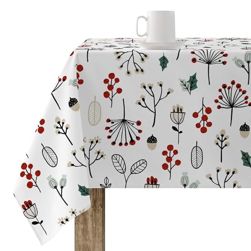 BELUM | Tischdecke Weihnachten | Fleckenabweisende Tischdecke Rechteckig Harz | Harz Tischdecke (Kunststoff-Touch) | Tischdecke für Haushalt (100 x 140 cm) von BL BELUM