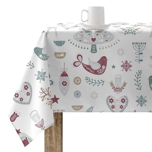 BELUM | Tischdecke aus Harz, 250 x 140 cm, 100% Baumwolle, schmutzabweisend, Modell Merry Christmas 55 von BL BELUM
