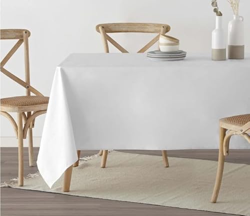 BELUM | Tischdecke aus Kunstharz, Größe XL, Größe: 100 x 180 cm, Modell: Weiß, Tischdecke XL Stoff, 100% Baumwolle, Kunstharz, Fleckharz (Touch Nicht plastifiziert) von BL BELUM