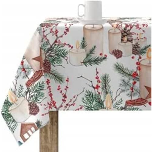 BELUM | Weihnachtstischdecke | Anti-Fleck-Tischdecke | Rechteckig Harz | Tischdecke (laminiert) | Tischdecke | Tischdecke | Heimtisch (100 x 140 cm) von BL BELUM