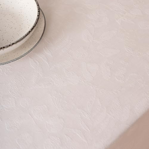 Belum 32010D2 Tischdecke, schmutzabweisend, Jacquard, Größe 155 x 155 cm, schmutzabweisend, extra weich, Weiß, Tischdecke aus 70% Baumwolle, 30% Polyester von BL BELUM